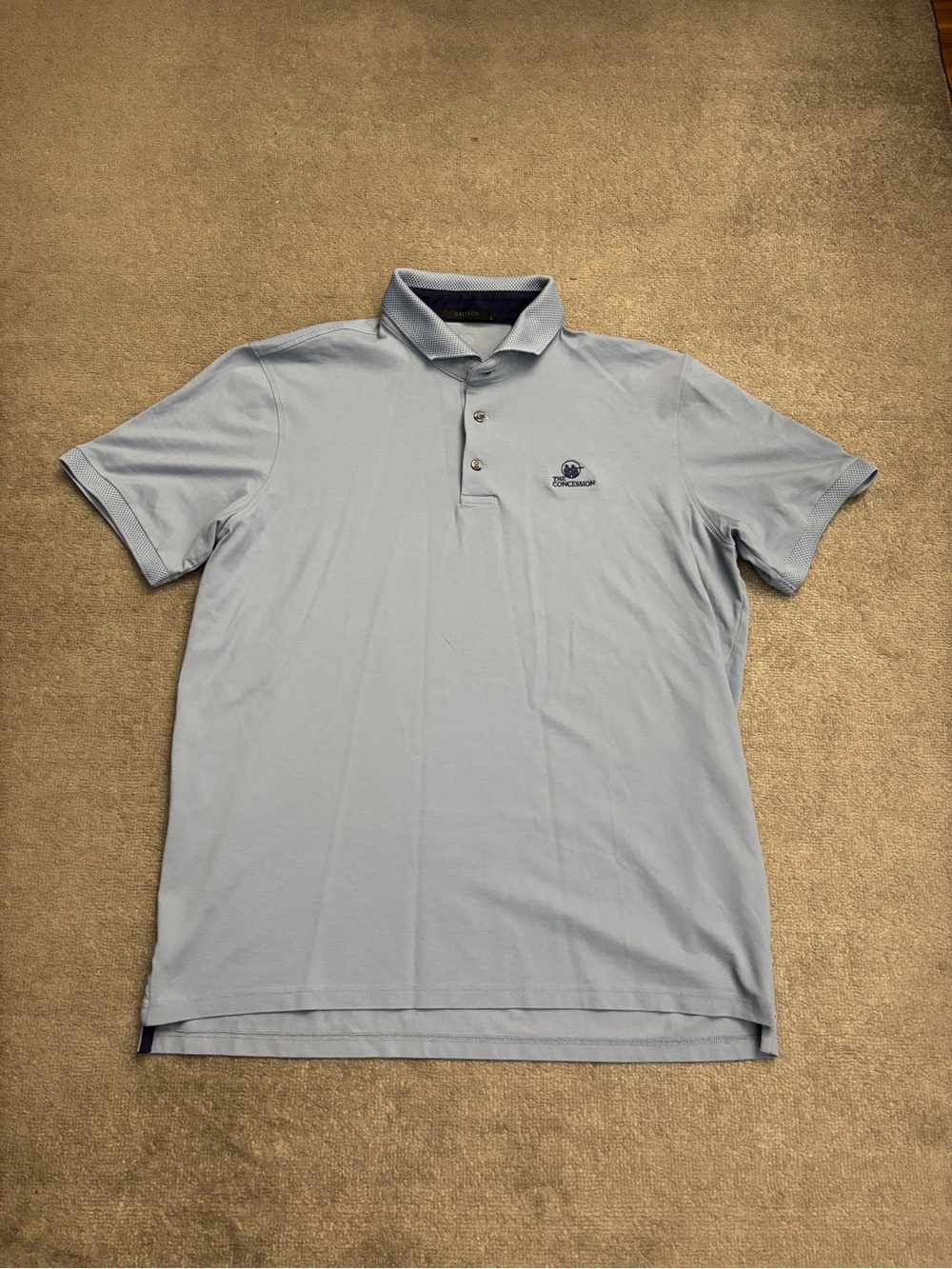 Greyson Clothiers Technical Golf Polo Short Sleeve Blue Logo
